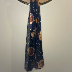 Source Unknown Cosmic Print Scarf in Blue and Gold